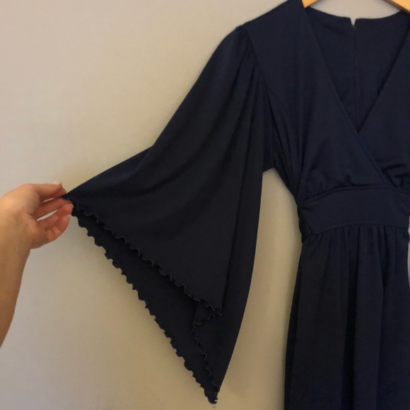 VINTAGE 70’s gorgeous navy blue dress - Picture 10 of 15